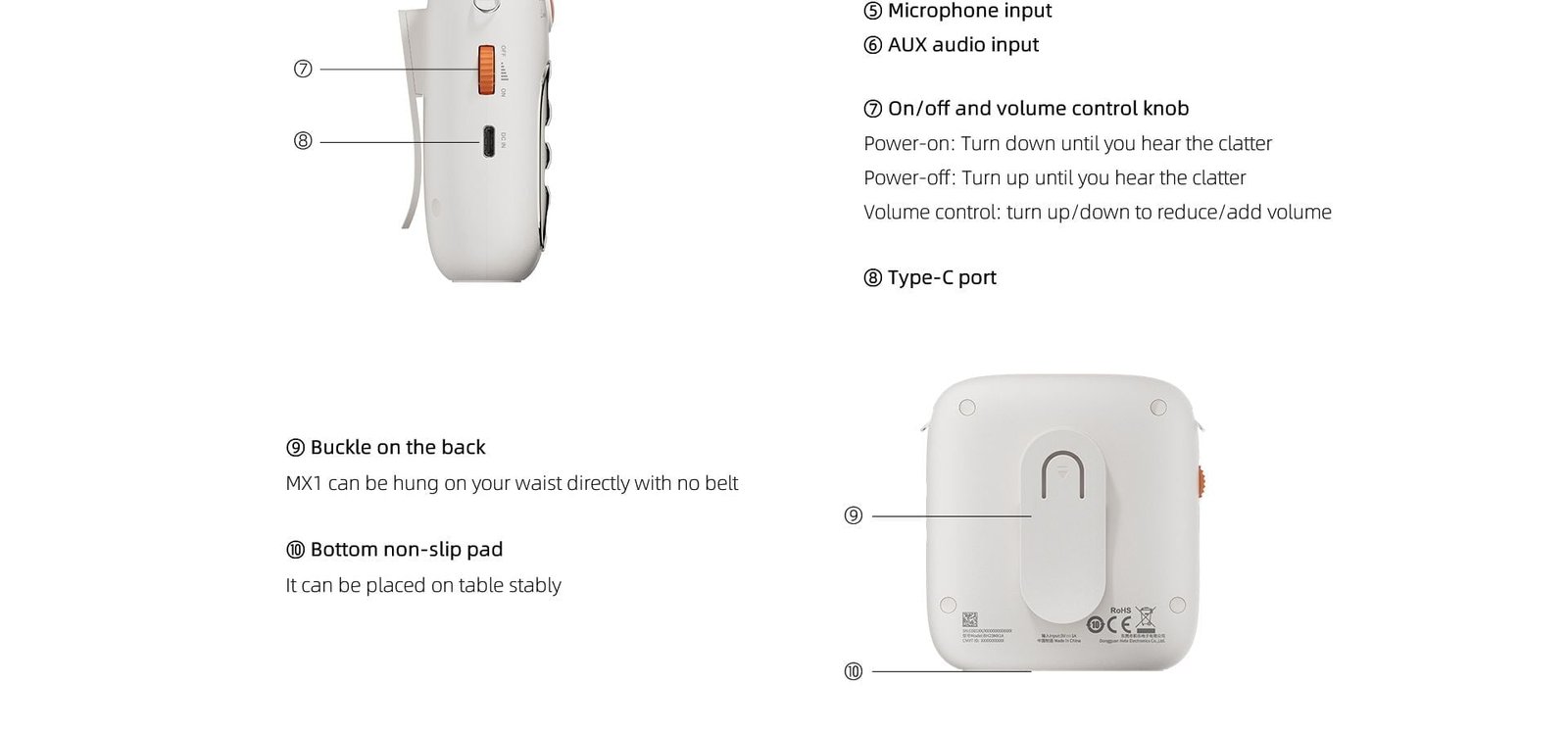 QCY MX1 Portable Voice Amplifier Wireless Bluetooth Speaker